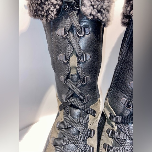 Women’s MARTINO Canadian leather suede and shearling lined winter boots Sz 7W - Picture 3 of 16